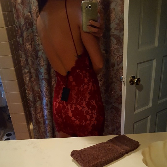 Red Lace NBD mini dress - Picture 5 of 5